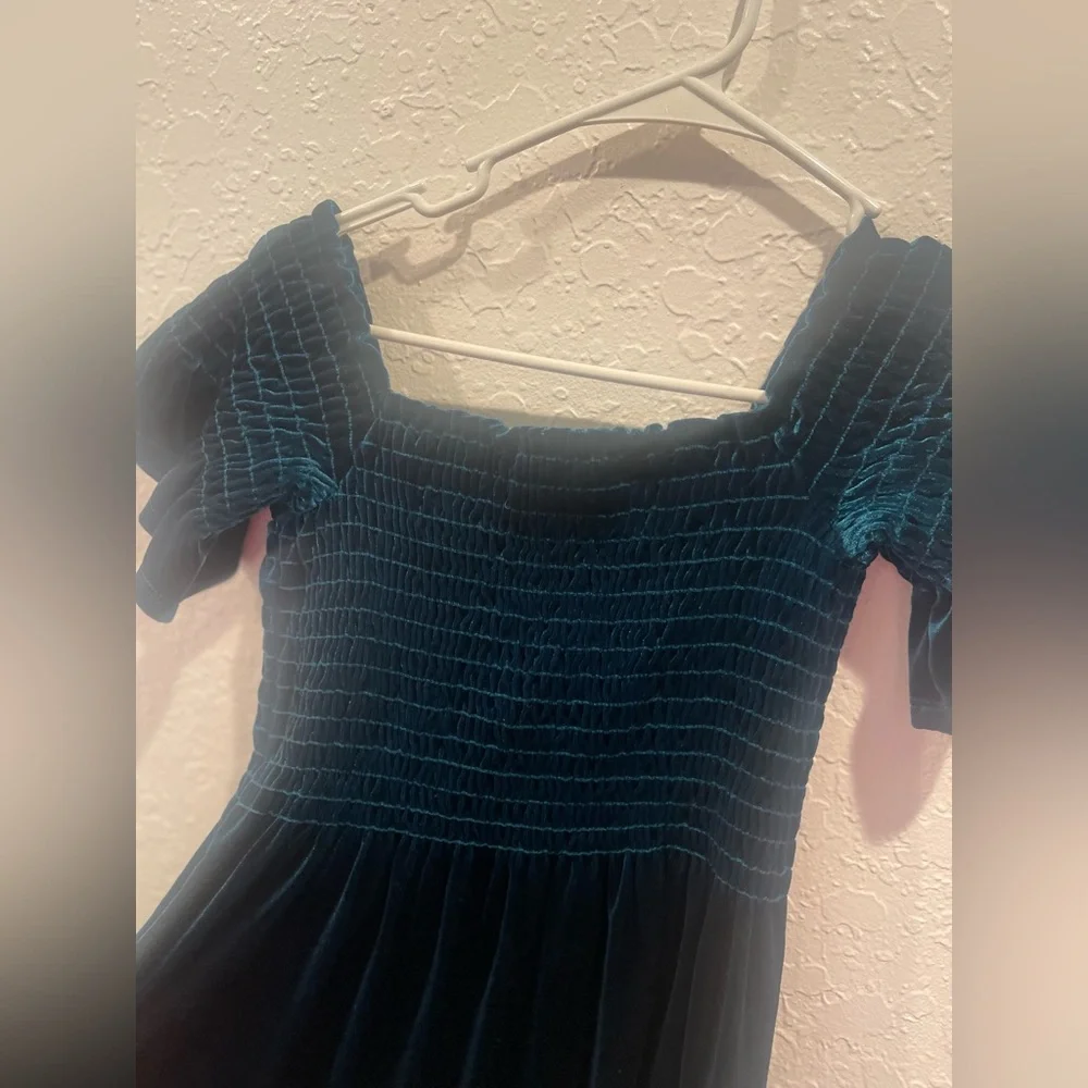 URBAN Outfitters Clara Off The Shoulder Velvet Smocked Dress